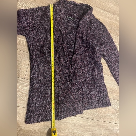 Berretti Cable Knit Cardigan Sweater Italy Purple Medium M Cotton Wool Alpaca - Picture 11 of 11